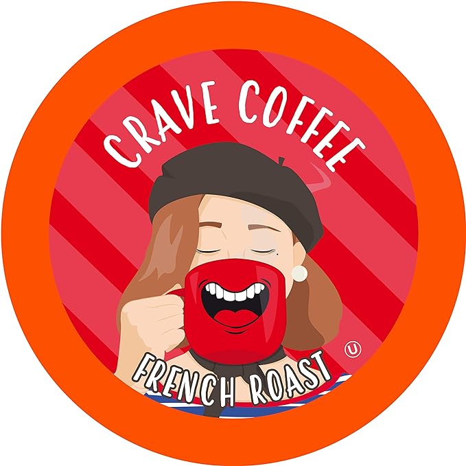 Crave Beverages French Dark Roast Coffee Pods for Keurig K Cup Brewers, 100 Count