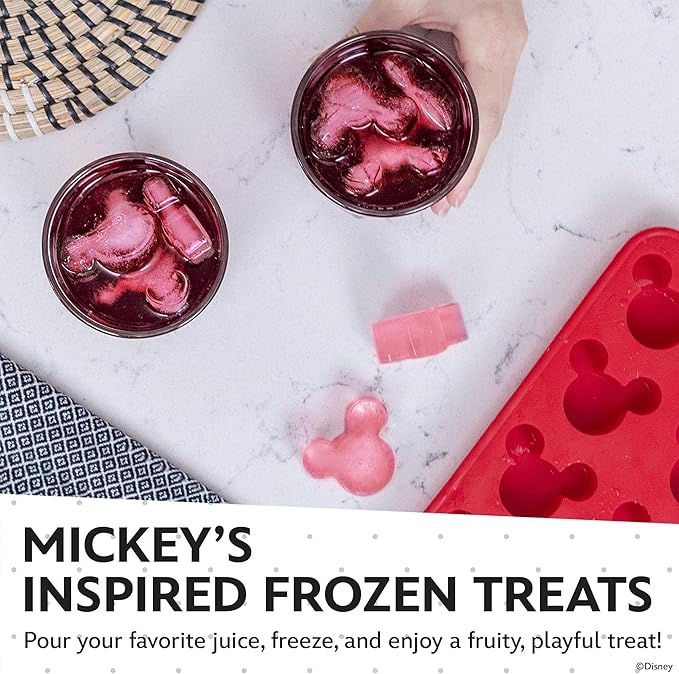 Disney Silicone Ice Cube Tray – 2 Pack Ice Trays for Freezer with Fun Mickey, Minnie & Winnie the Pooh Molds – Flexible BPA-Free Silicone Molds for Ice, Chocolate, and More
