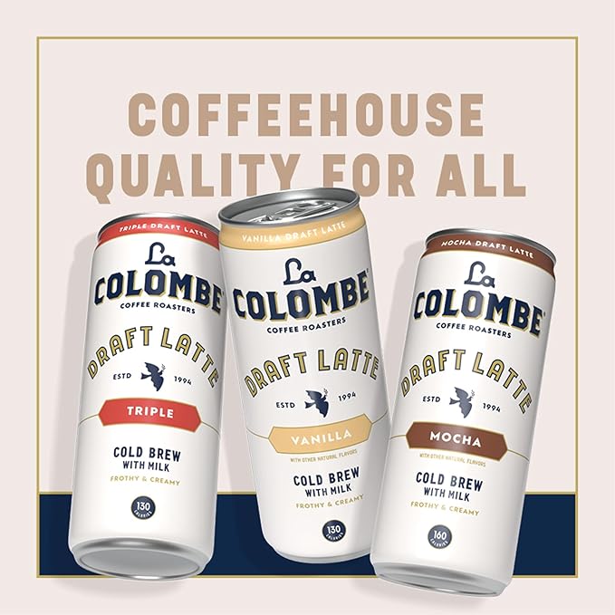 La Colombe draft Latte Variety Pack, 11 fl oz cans (Pack of 12), Includes Triple, Vanilla & Mocha Latte, Coffeehouse Quality, Ready-to-Drink, On-the-Go
