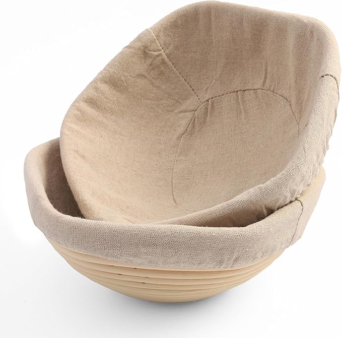 Bread Proofing Star Basket Sourdough Starter Kit - Rattan Banneton Bowl for Baking Star-Shaped Bread- Gift Set