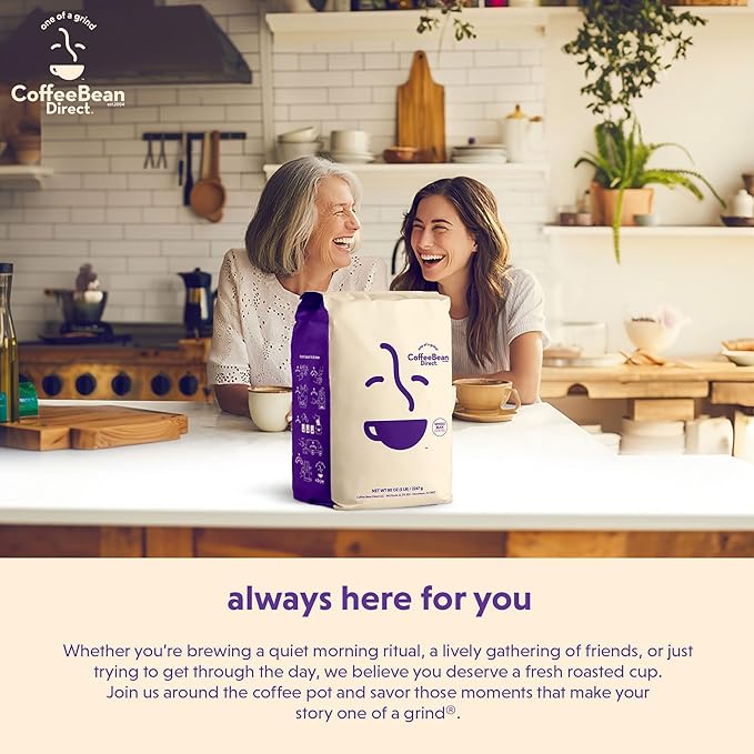 Coffee Bean Direct Tanzanian Peaberry, Whole Bean Coffee, Light Roast, 5 Pound Bag (Pack of 1)