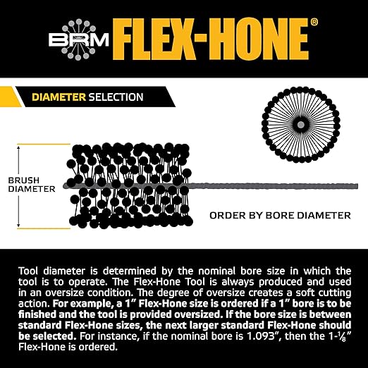 Brush Research BC7824 FLEX-HONE®, 7/8" (22.2mm) Diameter, 240 Grit, Silicon Carbide, For Mild Steel, Stainless Steel, Cast Iron and Softer Ferrous Materials