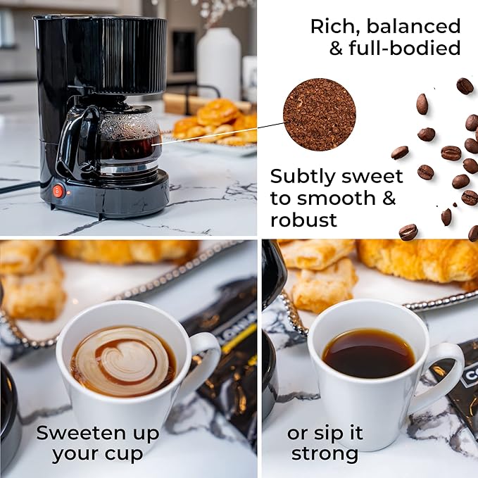 Colonial In-Room Decaf Ground Coffee Filter Packs for Hotel Rooms, Decaffeinated Dark Roast, 0.50 Ounce (Pack of 150), Use with 4-Cup Drip Coffee Machine