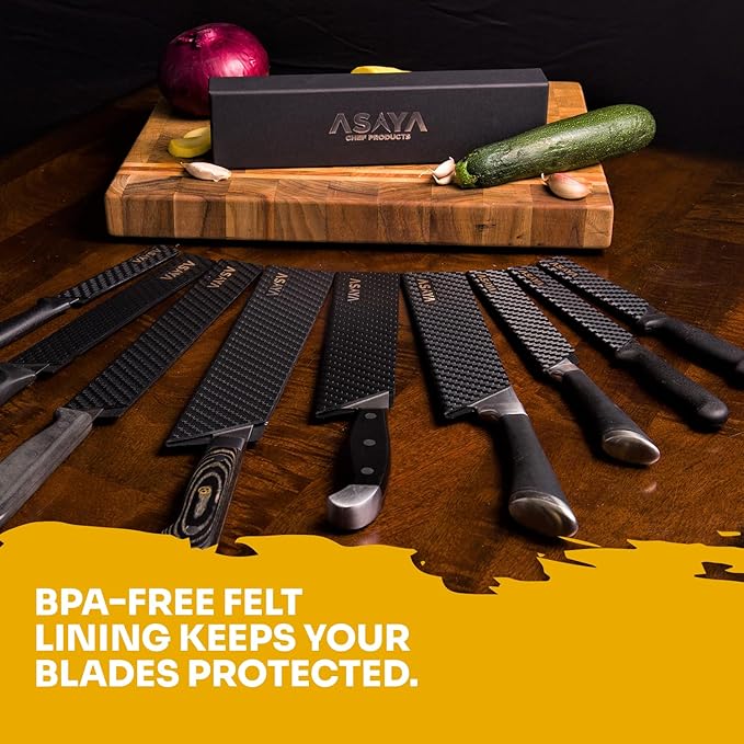 Asaya Professional Knife Edge Guards -Universal Blade Covers - Extra Strength, ABS Plastic and BPA-Free Felt Lining, non-Toxic and Food Safe - Knives Not Included (4Pcs)