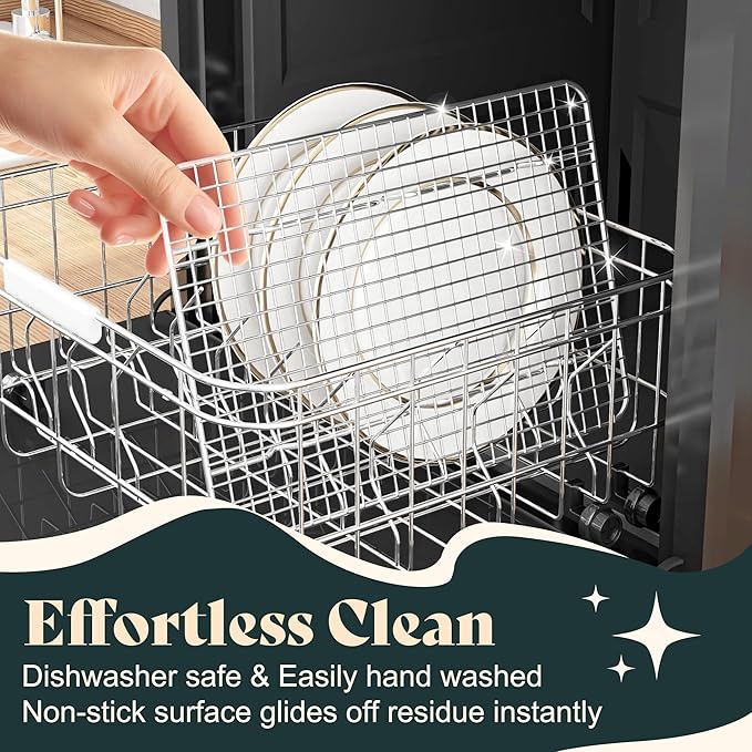Cooling Racks for Cooking and Baking - 8.5"x12" Oven Safe Premium Stainless Steel Heavy Duty Baking Rack Tight-Wire, Fits Quarter Sheet Pan for Roasting & Grilling & Cooking - 1 Pack