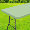 homing Rectangle Table Cloth Cover, Waterproof Polyester Elastic Fitted Tablecloth, Fits for 8 Foot Folding Tables, Washable Table Protector for Picnic, Camping, Outdoor (Green, 30" x 96")