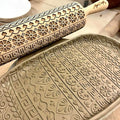 GREEK Embossing Rolling Pin. Laser Engraved Dough Roller with Cgreek Pattern for Embossed Cookies or Pottery by Algis Crafts