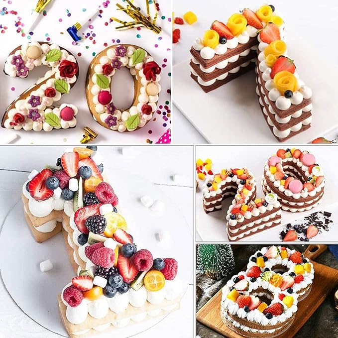 Ducodocu Large Silicone Number Cake Mould 3D Novelty Cake Pan DIY Baking Mold for Birthday Anniversary Number of 4