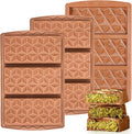 3 Pcs Deep Dubai Chocolate Bar Mold Large Stuffed Silicone Molds for Filling Knafeh Pistachio Chocolate Bar Thick Candy Molds Break Apart (Pyramid Shape)