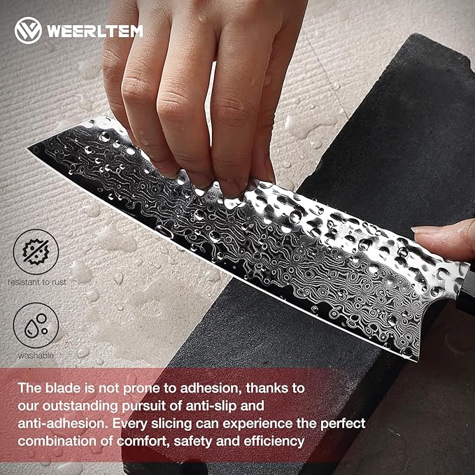 Kiritsuke Chef Knife 8 Inch, Hand-forged 67-Layer VG10 High Carbon Steel Japanese Damascus Chef Knife, Ultra Sharp Hammered Damascus Chef Knife with Octagonal Ebony Handle & Gift Box