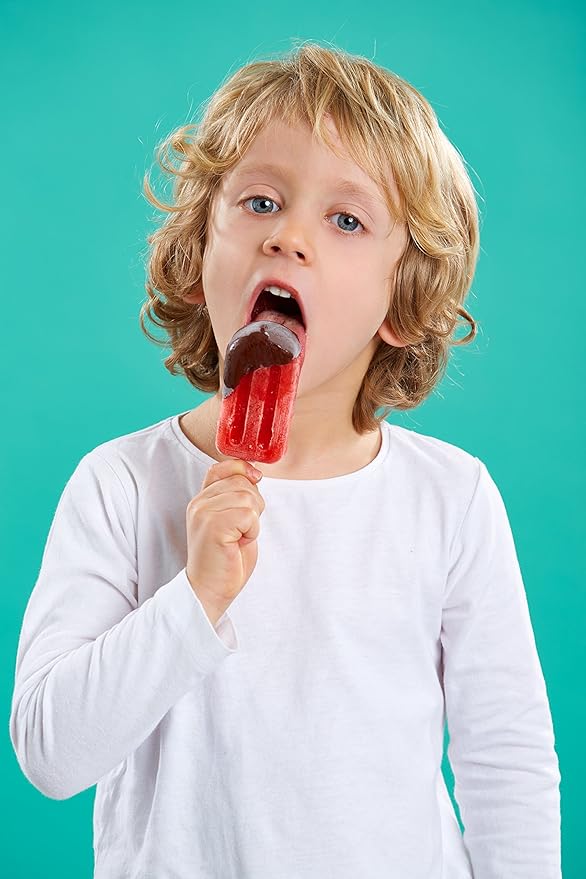Lékué Set of 4 Stackable Popsicle Molds + Sticks & Lids | Homemade Freezer Ice Pops & Frozen Snacks | Flexible Platinum Silicone for Easy Fill & Unmold | Reusable & Dishwasher Safe| Multicolor