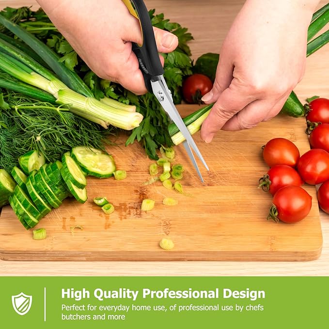 Kitchen Scissors, iBayam 2-Pack Multipurpose Kitchen Shears, 8.5 Inch Heavy Duty Dishwasher Safe Food Cutting, Stainless Steel Sharp Cooking Scissors for Kitchen, Chicken, Poultry, Fish, Meat, Herbs