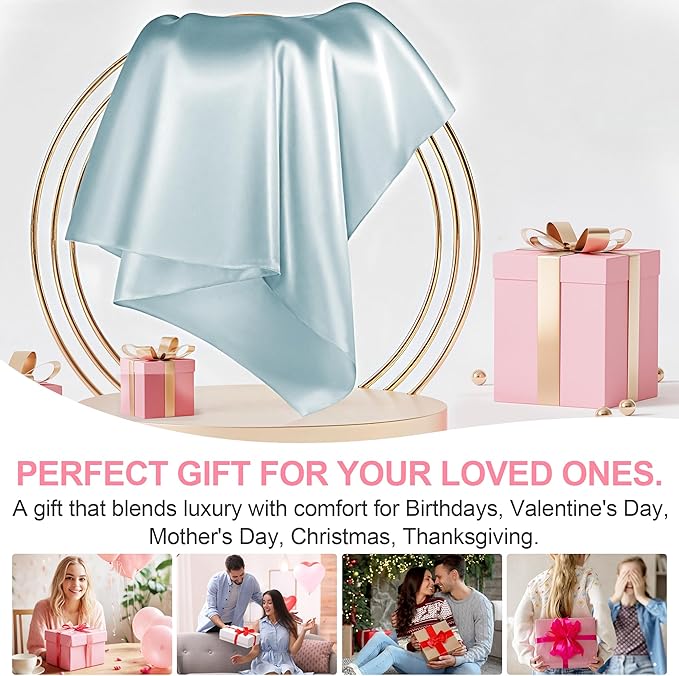 Mulberry Silk Pillow Cases 2 Pack King Size 20x36 Inches with Hidden Zipper, Ultra Smooth and Soft Breathable Cooling Silk Satin Pillowcase Set of 2, Better for Hair and Skin, Gifts for Women Men