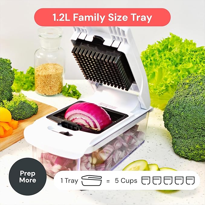 Fullstar The Original Pro Chopper - Vegetable Chopper and Spiralizer, Food Chopper with Container, Fruit Slicer, Kitchen Gadgets & Accessories, Home Essentials (4 in 1, Clear)
