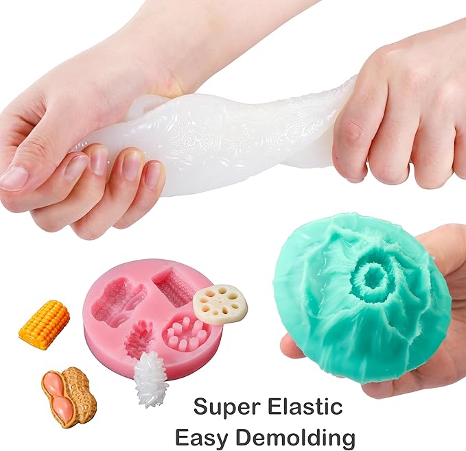 BBDINO Silicone Mold Making Kit, 2.42lb Super Elastic Liquid Silicone for Mold Making, 3h Fast Cure Platinum Mold Making Silicone Rubber for Casting Resin Molds/Silicone Molds/Candle Molds/Soap Molds