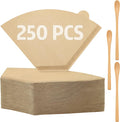 250 Count #4 Coffee Filter 8-12 cup, Disposable Cone Coffee Filters For Pour Over and Drip Coffee Maker