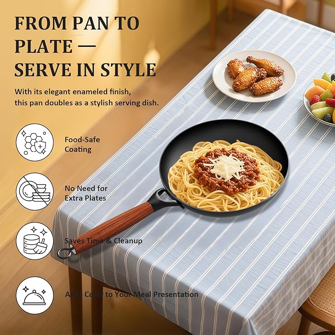 YUTANN Non Stick Frying Pans Set - 8, 10 & 12 Inch Cast Iron Skillets, Pre-Seasoned Diamond Texture Bottom for Oil-Saving Cooking, PFAS/PFOA Free, Detachable Handles, Induction & Oven Safe