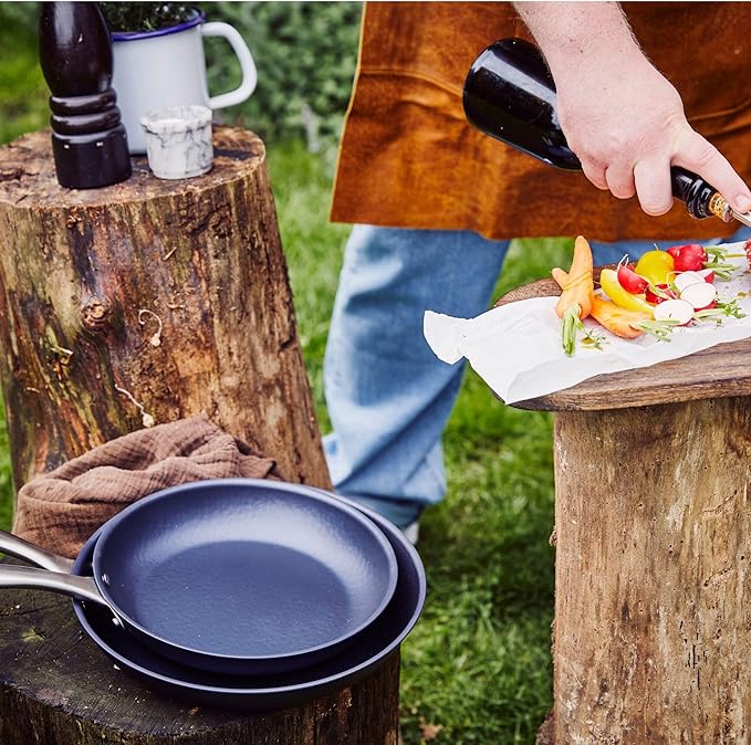 Alva Black Angus 11” Carbon Steel Frying Pan – Naturally Nonstick, PFAS-Free & Toxin-Free, Oven & Induction Safe, Chef-Grade Heat Control, Built to Last a Lifetime, Designed in Belgium
