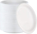 Plasticpro 9 inch Round Plastic Plates Microwaveable, Disposable, White, Dinnerware 400 Count