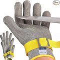 Dowellife Comfortable ANSI A9 Cut Resistant Glove Food Grade, Mesh Metal Kithcen Glove for Chef Oyster Shucking Mandoline Knife Butcher Meat Cutting(Medium-3 Pcs)