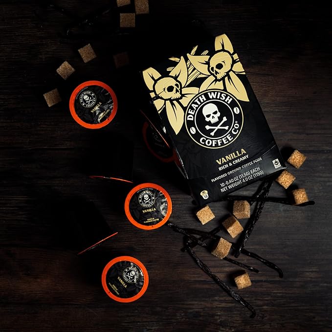 Death Wish Coffee, Single Serve Coffee Pods - Vanilla Pods (10 Count)