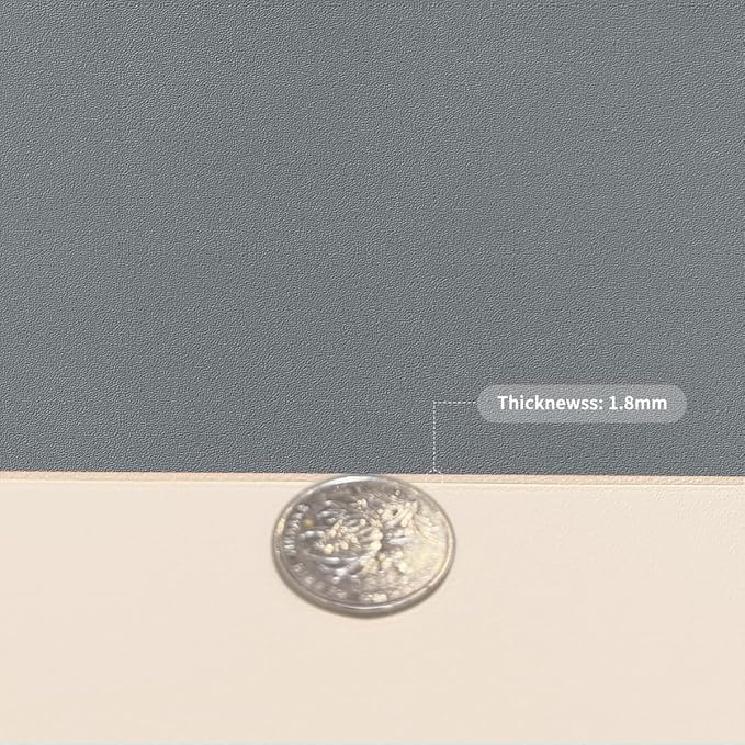 Leather Table Cover,1.8mm Thick,42x96 Inch Table Protector,Table Protector for Dining Room Table,Dining Table Cover,Table Cover Protector.(Off White+Light Gray,42x96)