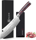 PAUDIN Meat Cleaver 8 Inch Butcher Knife, High Carbon Stainless Steel Cleaver Chef Knife, Sharp Kitchen Knife Heavy Duty Meat Cutting Knife, Wood Handle