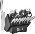 Cuisinart C77SS-19P Normandy 19 Piece Cutlery Block Set, Stainless Steel Ashwood Black