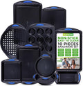 NutriChef 10-Piece Nonstick Bakeware Set - Heavy Duty Carbon Steel Baking Trays w/Silicone Handles - Includes Cookie Sheets, 12-Cup Muffin Pan, Pizza & Loaf Pan, Round & Square Pans - Easy to Clean