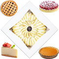 BAKELUV Pie Boxes for 9 Inch Pie | White, 12 Pack | 9x9x2.5 Bakery Box with Window, 9x9 Cookie Box, 9 Inch Pastry Boxes with Window Bulk, Cake Boxes, Auto Pop Up