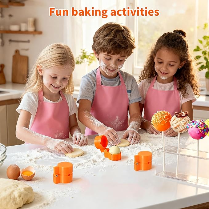 Round Cake Pop Mold Shapes Press Set, Sphere Circle Cake Pop Cutter and Pusher, Baking Tools Accessories for Cake Pops, Cookies, Wedding and Party Desserts (1pcs)