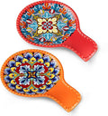 vancasso Ceramic Spoon Rest Sets of 2 for Stove Top, 7.7 Inch Cooking Spoon Holder for Kitchen Counter Decor, Spoon Holder for Coffee Spoon Rest, Spoon Cradle, Spatula, Spoons or Tongs, Light