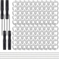 100 Set DIY Bottle Opener Hardware - Stainless Steel Metal Bottle Opener Insert Kits (Silver, 100 Set)