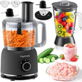 Food Processor and Blender Combo, 88 oz Food Chopper for Meat, Vegetable and Dough, 70 oz 700W Glass Jar Blender with 2 Speeds and Pulse for Smoothie, Nutrient Extractions, and More