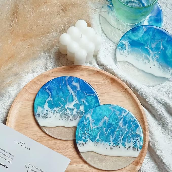 2 PCS Thickened Coaster Resin Mold, Silicone Mold for Epoxy Resin Casting, DIY Coasters, Bowl Mats, Candle Holders, Home Decoration