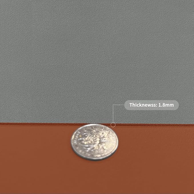 Leather Table Cover,1.8mm Thick,40x60 Inch Table Protector,Table Protector for Dining Room Table,Dining Table Cover,Table Cover Protector,Dining Table Pads(Brown+Gray,40x60)