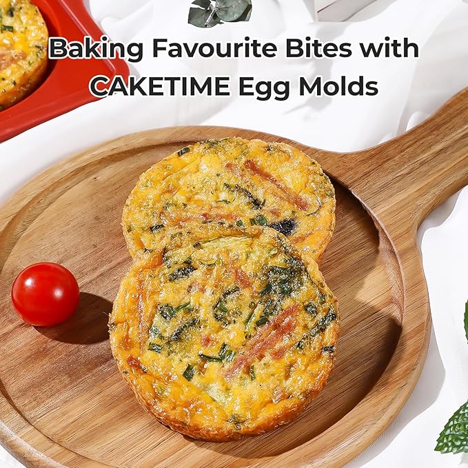 CAKETIME Muffin Top Pan Non Stick, 4 Inch Metal Frame Round Egg Baking Pan for Oven English Muffins, Whoopie Pies, Corn Bread, Egg Bites, Breakfast Sandwiches Tarts 3 Pack Brown
