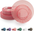Exquisite 80 Piece Plastic Disposable Plates Set For 40 Guests I 20 X 9 Inch & 40 X 11 Inch Disposable Plastic Plates | Color: Pink | Great for Weddings Parties And Formal Occasions