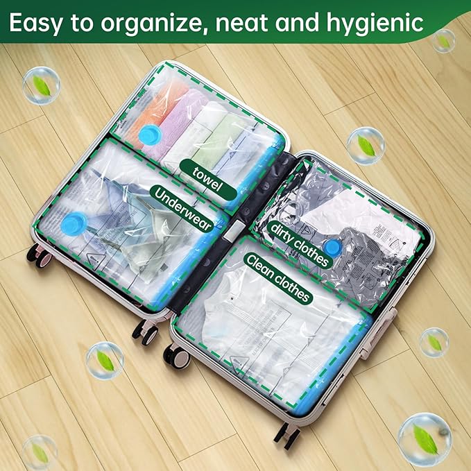 Compression Bags - Space Saver & Travel Essentials, Vacuum Seal Bags for Clothing & Luggage (18 Combo Pack)
