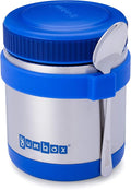 Yumbox Wide Mouth Zuppa 14 oz Triple Insulated Stainless Steel Food Jar, Superior Heat Retention, Leakproof, with Utensil Band and Spoon, Easy Open Grip, Hot 6 Hours or Cold 12 Hours, (Neptune Blue)