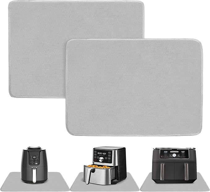 Heat Resistant Mats for Countertop - Firproof 16x24 in Heat Resistant Mats for Air Fryer - Kitchen Countertop Protector for Air Fryer, Coffee Maker, Stand Mixer, Toaster, Oven 2PCS - Grey