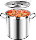 Stainless Steel Stock Pot,100 QT Large Stock Pot with Lid, Heavy Duty Tri-Ply Bottom Commercial Grade Stock Pots for Boiling Cooking Soup Stew Thick Bottom Deep Cookware Big Stockpots