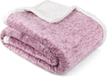 Premium Sherpa Melange Throw Blanket for Couch, Sofa by Pavilia | Soft, Fluffy, Plush, Warm, Cozy | Fuzzy Lightweight Microfiber, Purple Wine Luxury Modern Reversible TV Blanket | 50 x 60 Inches