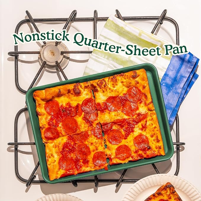 Great Jones Little Sheet (Broccoli) | Jelly Roll Pan, Quarter Sheet Pan | Aluminized Steel,13.5" x 9.5" | For Baking, Roasting, & Broiling | Premium Bakeware with Even Heat Distribution
