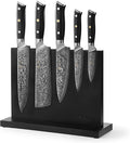 Wakoli Knife Block Sets – 5-Piece Professional Damascus Kitchen Knife Set with Magnetic Block | G10 Handles & VG10 Core | Gift Box (Elite Cuisine)