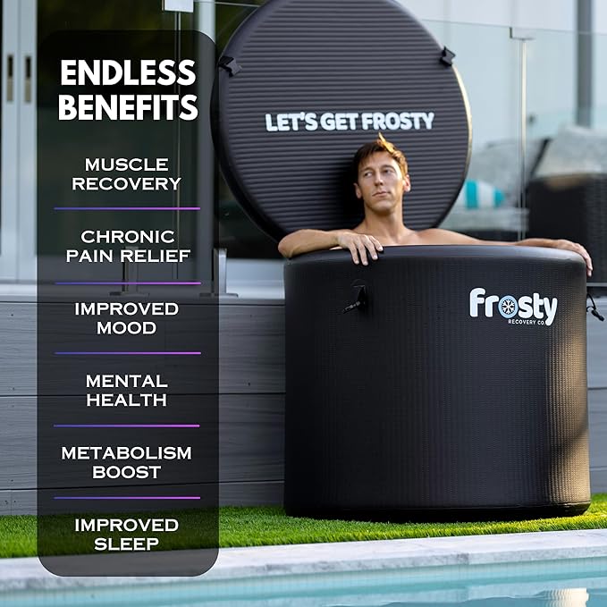 Frosty Ice Pod Pro Cold Plunge - Inflatable Ice Tub for Cold Water Therapy - Pro Grade Cold Plunge Ice Pod with Water Chiller Compatibility - The Ice Pod Cold Plunge Tub for Ice Bath and Ice Plunge
