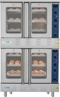KoolMore 38 in. Full Size Double Commercial Liquid Propane Convection Oven 108,000 BTU With Stacking Kit in Stainless-Steel (KM-DCCO54-LP)