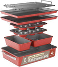 Bakken 8-Piece Ceramic Coated Bakeware Sets, Nonstick Aluminized Steel Pans with Muffin, Loaf, Cake, Roasting Pan, & Cooling Rack, Oven Safe Up To 500°F, Dishwasher Safe, BPA, PTFE & PFAS Free, Pink