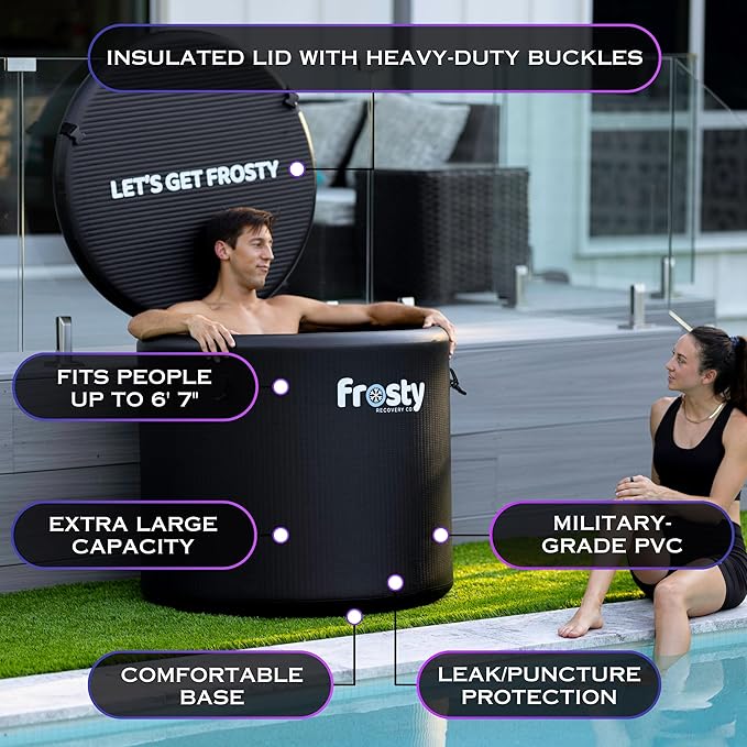 Frosty Ice Pod Pro Cold Plunge - Inflatable Ice Tub for Cold Water Therapy - Pro Grade Cold Plunge Ice Pod with Water Chiller Compatibility - The Ice Pod Cold Plunge Tub for Ice Bath and Ice Plunge