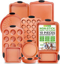 NutriChef 10-Piece Nonstick Baking Pans Set – Bakeware Sets for Cookies, Cakes, & Roasting - Bakeware Includes Cookie Sheet, Muffin Pan, Cake Pan, & Pizza Pans